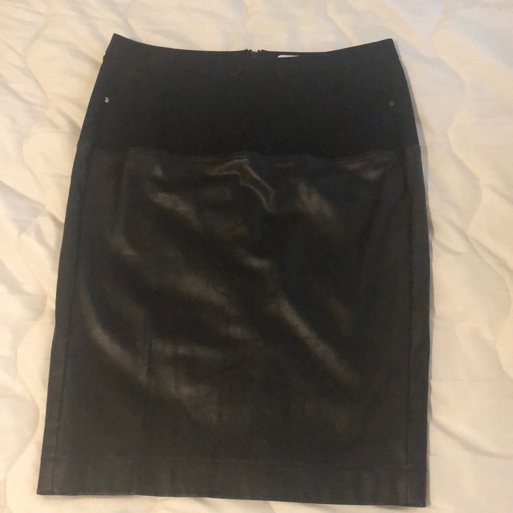 Calvin Klein Faux Leather Pencil Skirt